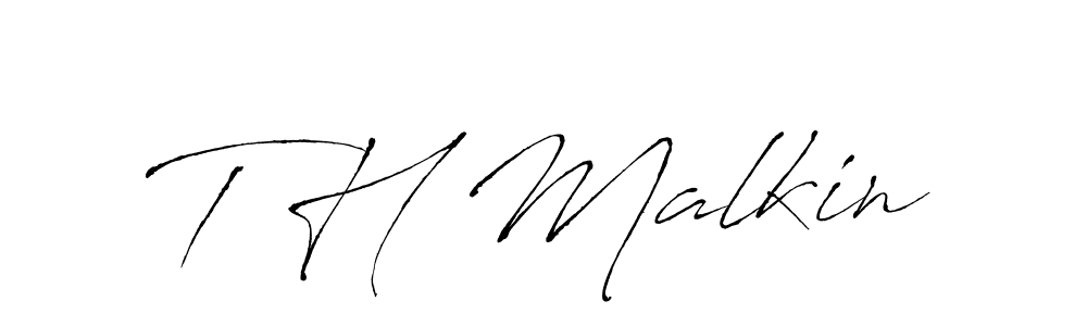 The best way (Antro_Vectra) to make a short signature is to pick only two or three words in your name. The name T H Malkin include a total of six letters. For converting this name. T H Malkin signature style 6 images and pictures png