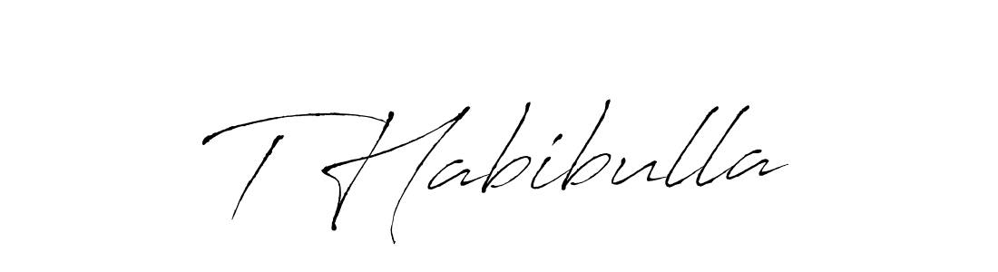 Design your own signature with our free online signature maker. With this signature software, you can create a handwritten (Antro_Vectra) signature for name T Habibulla. T Habibulla signature style 6 images and pictures png