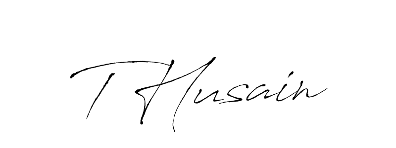Make a beautiful signature design for name T Husain. With this signature (Antro_Vectra) style, you can create a handwritten signature for free. T Husain signature style 6 images and pictures png