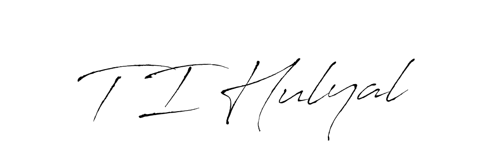if you are searching for the best signature style for your name T I Hulyal. so please give up your signature search. here we have designed multiple signature styles  using Antro_Vectra. T I Hulyal signature style 6 images and pictures png