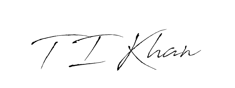 Similarly Antro_Vectra is the best handwritten signature design. Signature creator online .You can use it as an online autograph creator for name T I Khan. T I Khan signature style 6 images and pictures png