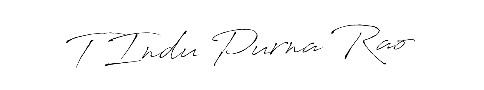 Use a signature maker to create a handwritten signature online. With this signature software, you can design (Antro_Vectra) your own signature for name T Indu Purna Rao. T Indu Purna Rao signature style 6 images and pictures png