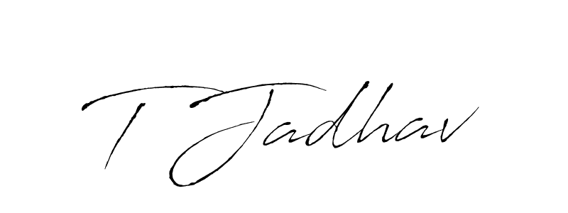 This is the best signature style for the T Jadhav name. Also you like these signature font (Antro_Vectra). Mix name signature. T Jadhav signature style 6 images and pictures png