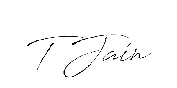 How to make T Jain name signature. Use Antro_Vectra style for creating short signs online. This is the latest handwritten sign. T Jain signature style 6 images and pictures png