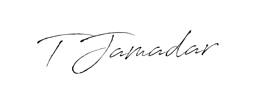 Design your own signature with our free online signature maker. With this signature software, you can create a handwritten (Antro_Vectra) signature for name T Jamadar. T Jamadar signature style 6 images and pictures png