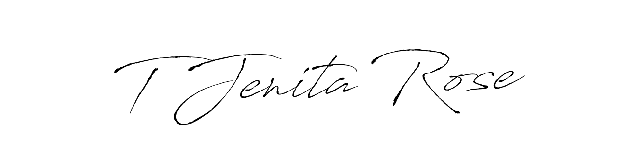 How to make T Jenita Rose name signature. Use Antro_Vectra style for creating short signs online. This is the latest handwritten sign. T Jenita Rose signature style 6 images and pictures png