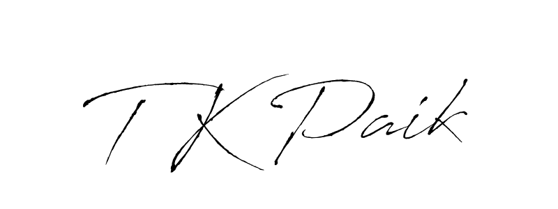 The best way (Antro_Vectra) to make a short signature is to pick only two or three words in your name. The name T K Paik include a total of six letters. For converting this name. T K Paik signature style 6 images and pictures png