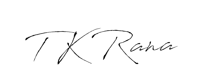 The best way (Antro_Vectra) to make a short signature is to pick only two or three words in your name. The name T K Rana include a total of six letters. For converting this name. T K Rana signature style 6 images and pictures png