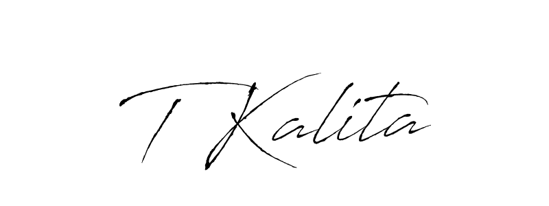 Make a beautiful signature design for name T Kalita. With this signature (Antro_Vectra) style, you can create a handwritten signature for free. T Kalita signature style 6 images and pictures png