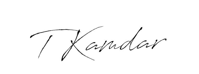 You should practise on your own different ways (Antro_Vectra) to write your name (T Kamdar) in signature. don't let someone else do it for you. T Kamdar signature style 6 images and pictures png