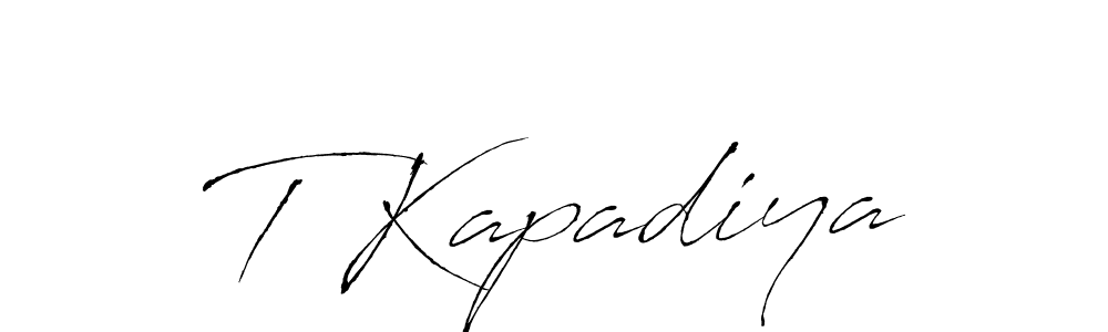 Also we have T Kapadiya name is the best signature style. Create professional handwritten signature collection using Antro_Vectra autograph style. T Kapadiya signature style 6 images and pictures png