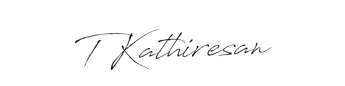 Use a signature maker to create a handwritten signature online. With this signature software, you can design (Antro_Vectra) your own signature for name T Kathiresan. T Kathiresan signature style 6 images and pictures png