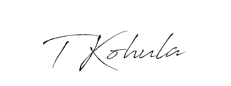 You should practise on your own different ways (Antro_Vectra) to write your name (T Kohula) in signature. don't let someone else do it for you. T Kohula signature style 6 images and pictures png