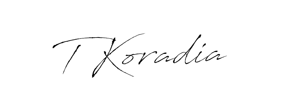 T Koradia stylish signature style. Best Handwritten Sign (Antro_Vectra) for my name. Handwritten Signature Collection Ideas for my name T Koradia. T Koradia signature style 6 images and pictures png