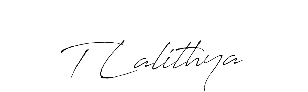 Make a beautiful signature design for name T Lalithya. With this signature (Antro_Vectra) style, you can create a handwritten signature for free. T Lalithya signature style 6 images and pictures png