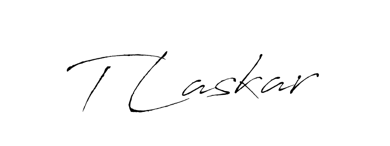 Use a signature maker to create a handwritten signature online. With this signature software, you can design (Antro_Vectra) your own signature for name T Laskar. T Laskar signature style 6 images and pictures png