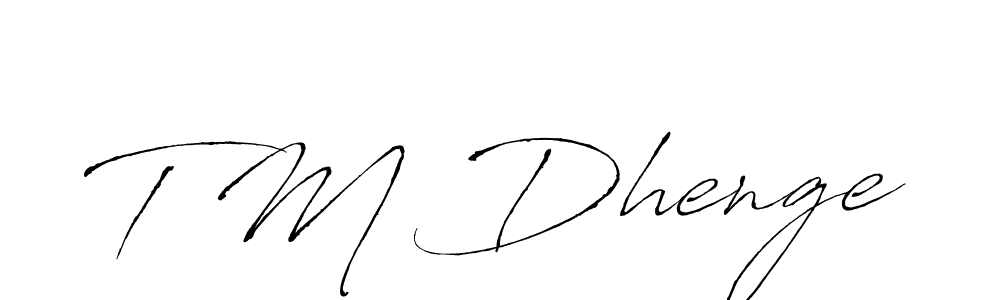 if you are searching for the best signature style for your name T M Dhenge. so please give up your signature search. here we have designed multiple signature styles  using Antro_Vectra. T M Dhenge signature style 6 images and pictures png