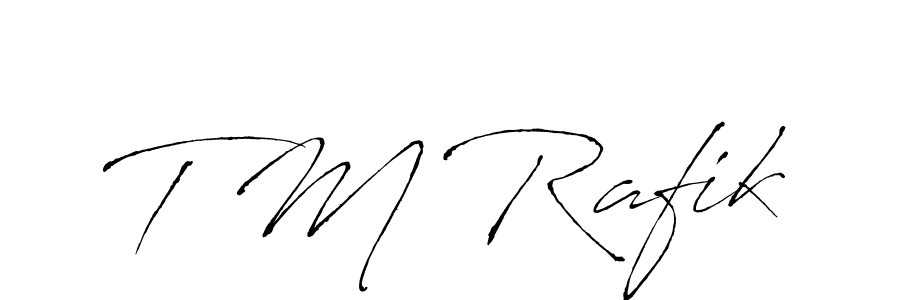 How to make T M Rafik name signature. Use Antro_Vectra style for creating short signs online. This is the latest handwritten sign. T M Rafik signature style 6 images and pictures png