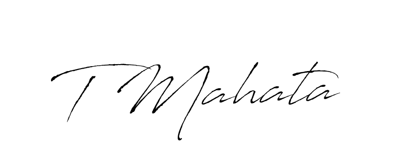 The best way (Antro_Vectra) to make a short signature is to pick only two or three words in your name. The name T Mahata include a total of six letters. For converting this name. T Mahata signature style 6 images and pictures png