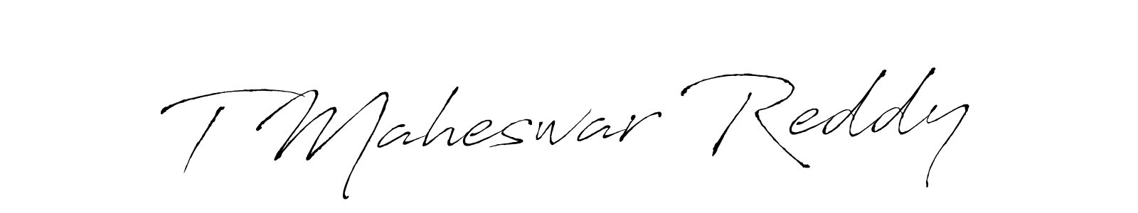 Design your own signature with our free online signature maker. With this signature software, you can create a handwritten (Antro_Vectra) signature for name T Maheswar Reddy. T Maheswar Reddy signature style 6 images and pictures png