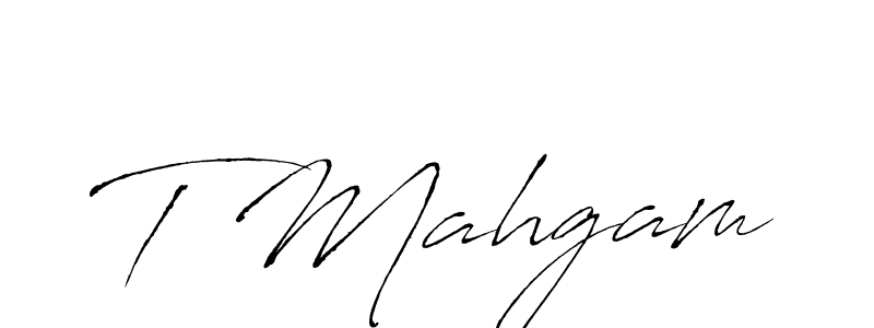 The best way (Antro_Vectra) to make a short signature is to pick only two or three words in your name. The name T Mahgam include a total of six letters. For converting this name. T Mahgam signature style 6 images and pictures png