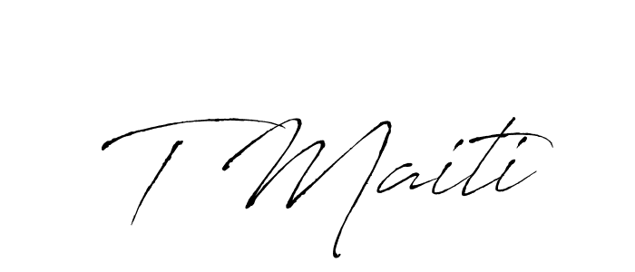 How to make T Maiti signature? Antro_Vectra is a professional autograph style. Create handwritten signature for T Maiti name. T Maiti signature style 6 images and pictures png