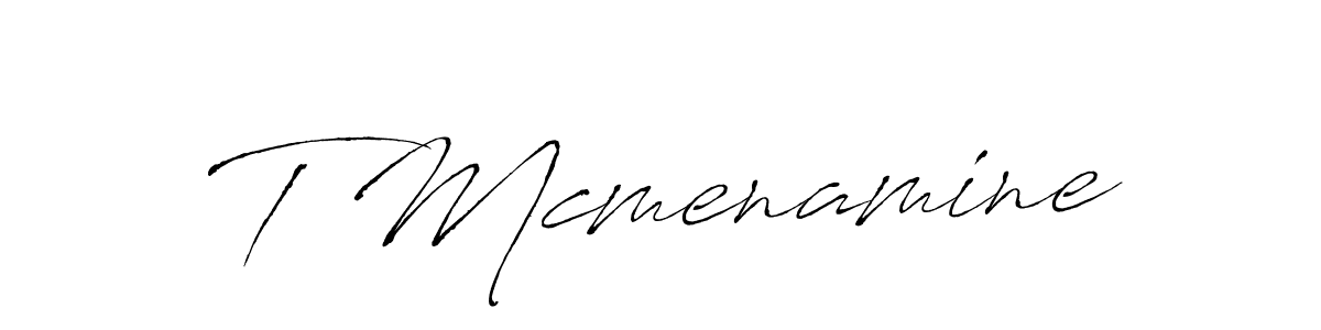 The best way (Antro_Vectra) to make a short signature is to pick only two or three words in your name. The name T Mcmenamine include a total of six letters. For converting this name. T Mcmenamine signature style 6 images and pictures png
