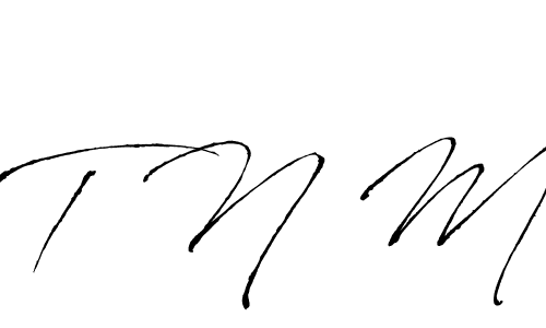 Make a beautiful signature design for name T N M. With this signature (Antro_Vectra) style, you can create a handwritten signature for free. T N M signature style 6 images and pictures png