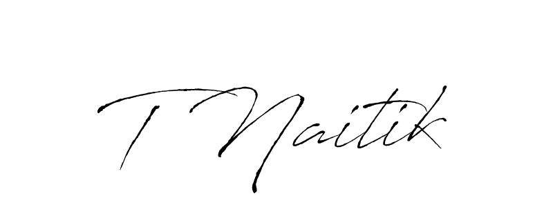 The best way (Antro_Vectra) to make a short signature is to pick only two or three words in your name. The name T Naitik include a total of six letters. For converting this name. T Naitik signature style 6 images and pictures png