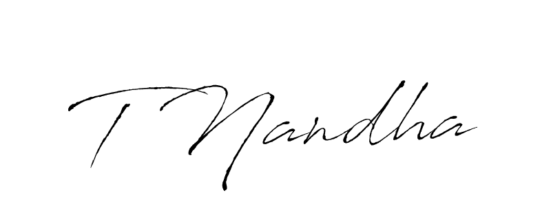 Create a beautiful signature design for name T Nandha. With this signature (Antro_Vectra) fonts, you can make a handwritten signature for free. T Nandha signature style 6 images and pictures png