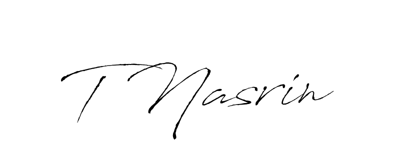 The best way (Antro_Vectra) to make a short signature is to pick only two or three words in your name. The name T Nasrin include a total of six letters. For converting this name. T Nasrin signature style 6 images and pictures png