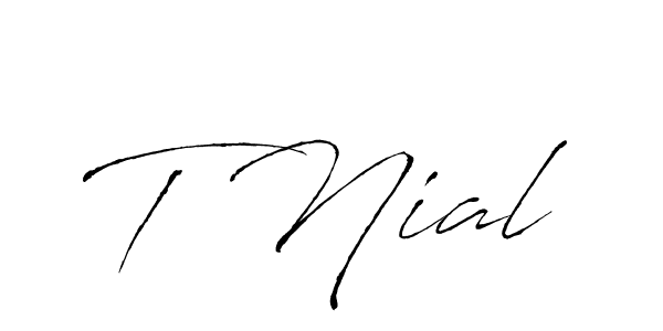 if you are searching for the best signature style for your name T Nial. so please give up your signature search. here we have designed multiple signature styles  using Antro_Vectra. T Nial signature style 6 images and pictures png