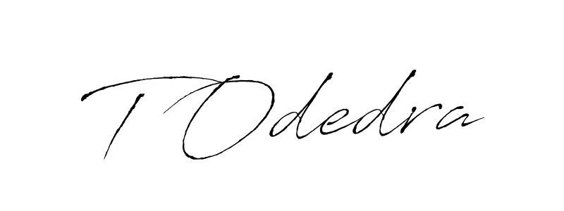 Use a signature maker to create a handwritten signature online. With this signature software, you can design (Antro_Vectra) your own signature for name T Odedra. T Odedra signature style 6 images and pictures png