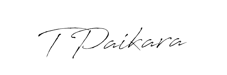 Use a signature maker to create a handwritten signature online. With this signature software, you can design (Antro_Vectra) your own signature for name T Paikara. T Paikara signature style 6 images and pictures png