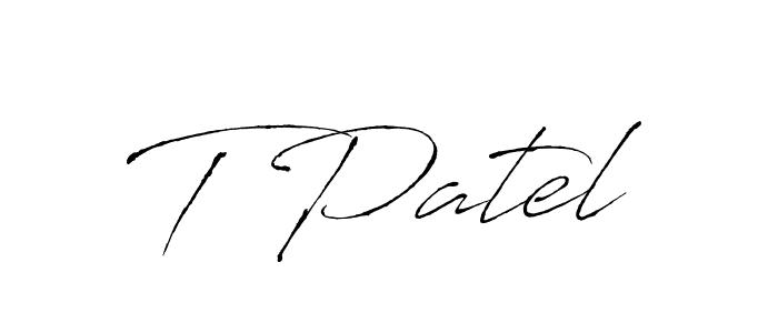 Create a beautiful signature design for name T Patel. With this signature (Antro_Vectra) fonts, you can make a handwritten signature for free. T Patel signature style 6 images and pictures png