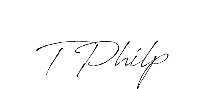 Create a beautiful signature design for name T Philp. With this signature (Antro_Vectra) fonts, you can make a handwritten signature for free. T Philp signature style 6 images and pictures png