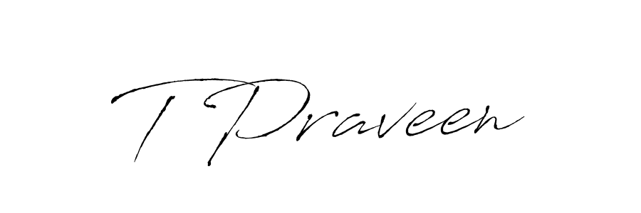 T Praveen stylish signature style. Best Handwritten Sign (Antro_Vectra) for my name. Handwritten Signature Collection Ideas for my name T Praveen. T Praveen signature style 6 images and pictures png