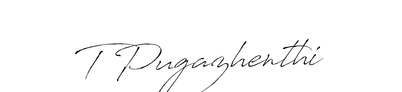 Make a beautiful signature design for name T Pugazhenthi. With this signature (Antro_Vectra) style, you can create a handwritten signature for free. T Pugazhenthi signature style 6 images and pictures png