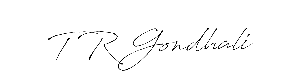Use a signature maker to create a handwritten signature online. With this signature software, you can design (Antro_Vectra) your own signature for name T R Gondhali. T R Gondhali signature style 6 images and pictures png