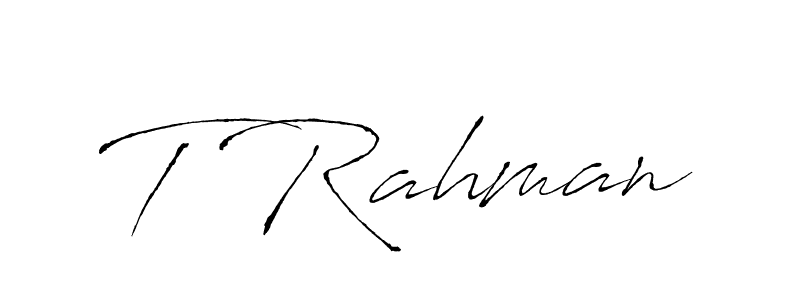 Use a signature maker to create a handwritten signature online. With this signature software, you can design (Antro_Vectra) your own signature for name T Rahman. T Rahman signature style 6 images and pictures png