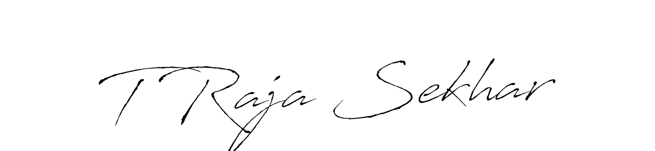 Create a beautiful signature design for name T Raja Sekhar. With this signature (Antro_Vectra) fonts, you can make a handwritten signature for free. T Raja Sekhar signature style 6 images and pictures png