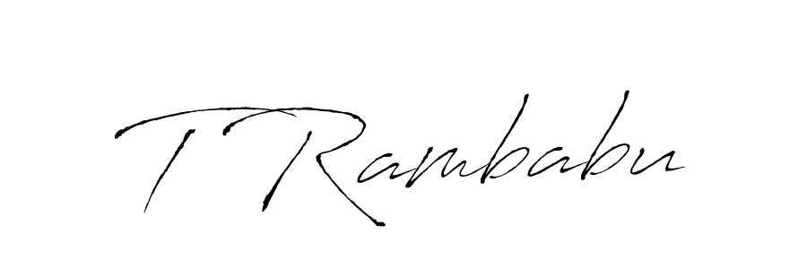 T Rambabu stylish signature style. Best Handwritten Sign (Antro_Vectra) for my name. Handwritten Signature Collection Ideas for my name T Rambabu. T Rambabu signature style 6 images and pictures png