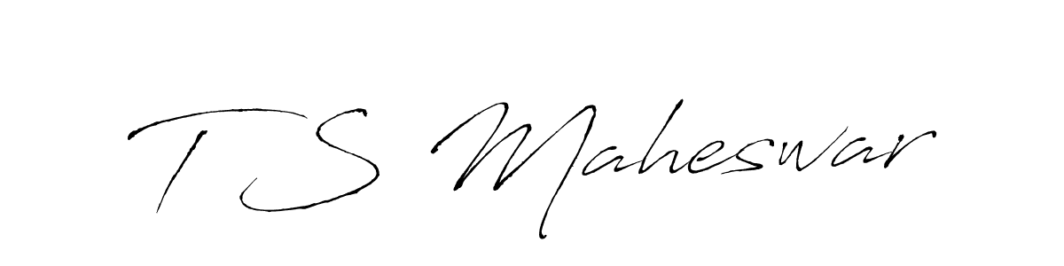 The best way (Antro_Vectra) to make a short signature is to pick only two or three words in your name. The name T S Maheswar include a total of six letters. For converting this name. T S Maheswar signature style 6 images and pictures png