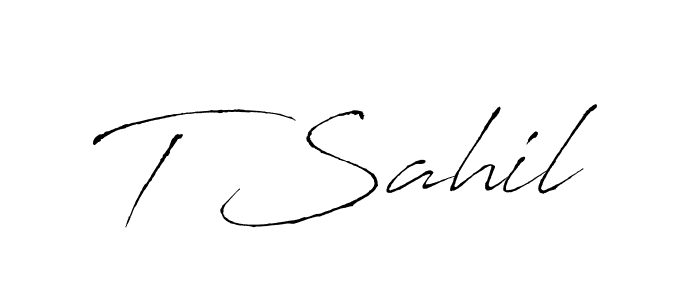 Antro_Vectra is a professional signature style that is perfect for those who want to add a touch of class to their signature. It is also a great choice for those who want to make their signature more unique. Get T Sahil name to fancy signature for free. T Sahil signature style 6 images and pictures png