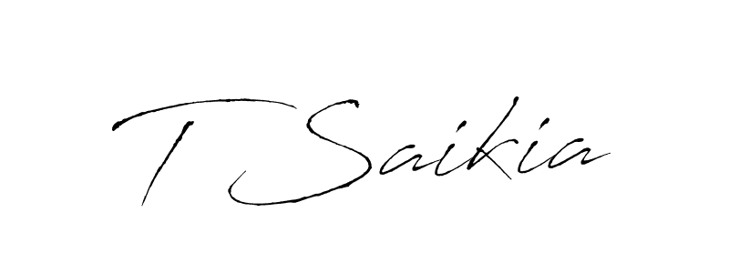 Design your own signature with our free online signature maker. With this signature software, you can create a handwritten (Antro_Vectra) signature for name T Saikia. T Saikia signature style 6 images and pictures png