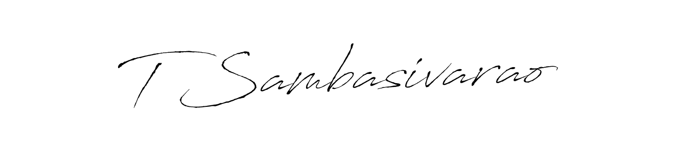 How to make T Sambasivarao name signature. Use Antro_Vectra style for creating short signs online. This is the latest handwritten sign. T Sambasivarao signature style 6 images and pictures png