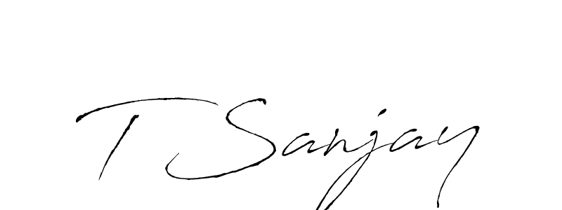 Use a signature maker to create a handwritten signature online. With this signature software, you can design (Antro_Vectra) your own signature for name T Sanjay. T Sanjay signature style 6 images and pictures png