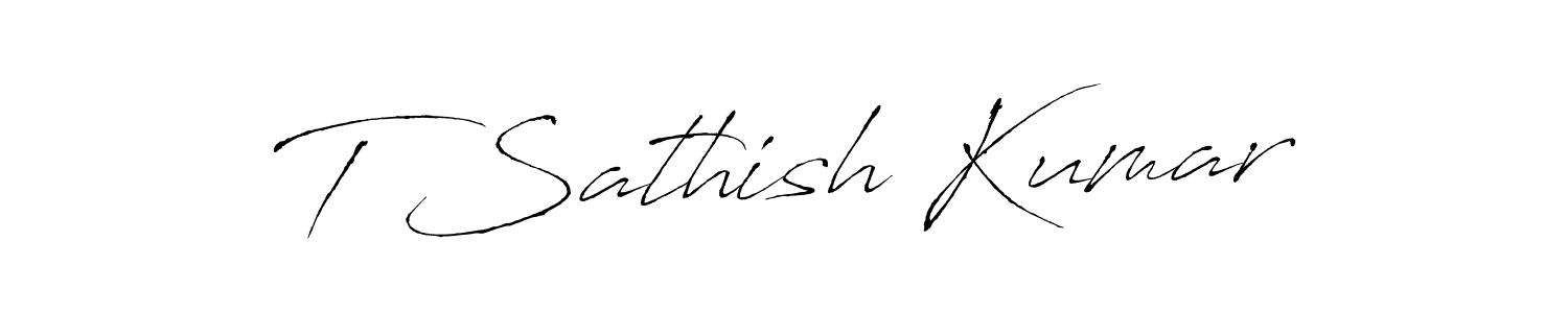This is the best signature style for the T Sathish Kumar name. Also you like these signature font (Antro_Vectra). Mix name signature. T Sathish Kumar signature style 6 images and pictures png