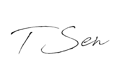 T Sen stylish signature style. Best Handwritten Sign (Antro_Vectra) for my name. Handwritten Signature Collection Ideas for my name T Sen. T Sen signature style 6 images and pictures png
