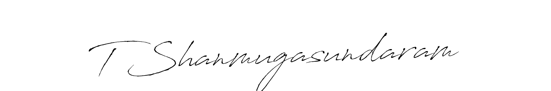 How to make T Shanmugasundaram name signature. Use Antro_Vectra style for creating short signs online. This is the latest handwritten sign. T Shanmugasundaram signature style 6 images and pictures png